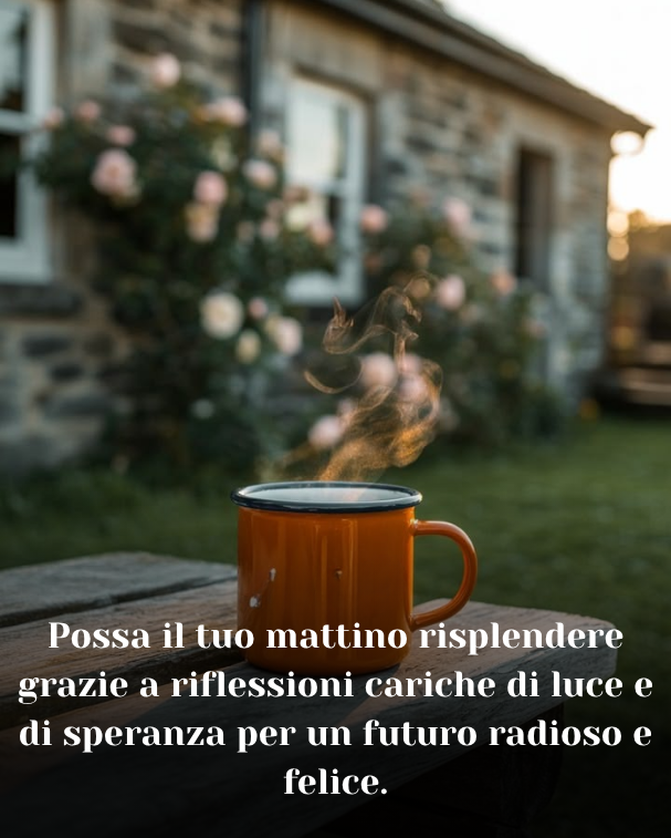Possa il tuo mattino risplendere grazie a riflessioni cariche di luce e di speranza per un futuro radioso e felice.