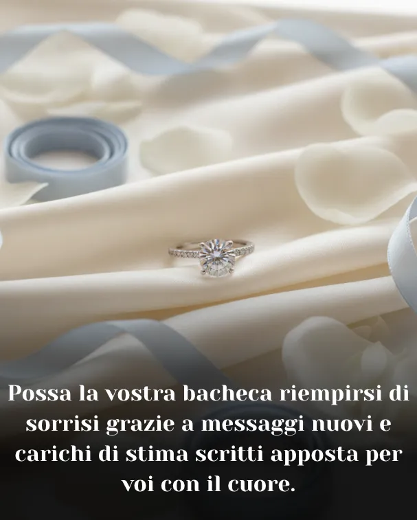 Possa la vostra bacheca riempirsi di sorrisi grazie a messaggi nuovi e carichi di stima scritti apposta per voi con il cuore.