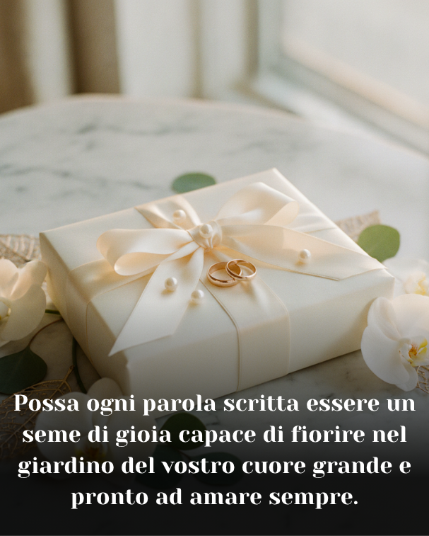 Possa ogni parola scritta essere un seme di gioia capace di fiorire nel giardino del vostro cuore grande e pronto ad amare sempre.