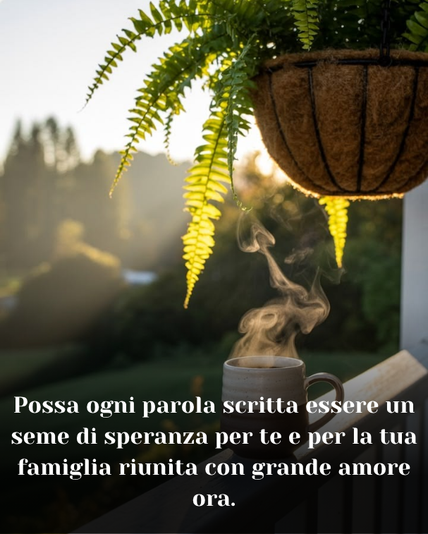 Possa ogni parola scritta essere un seme di speranza per te e per la tua famiglia riunita con grande amore ora.