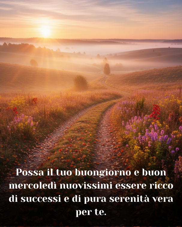 Possa il tuo buongiorno e buon mercoledì nuovissimi essere ricco di successi e di pura serenità vera per te