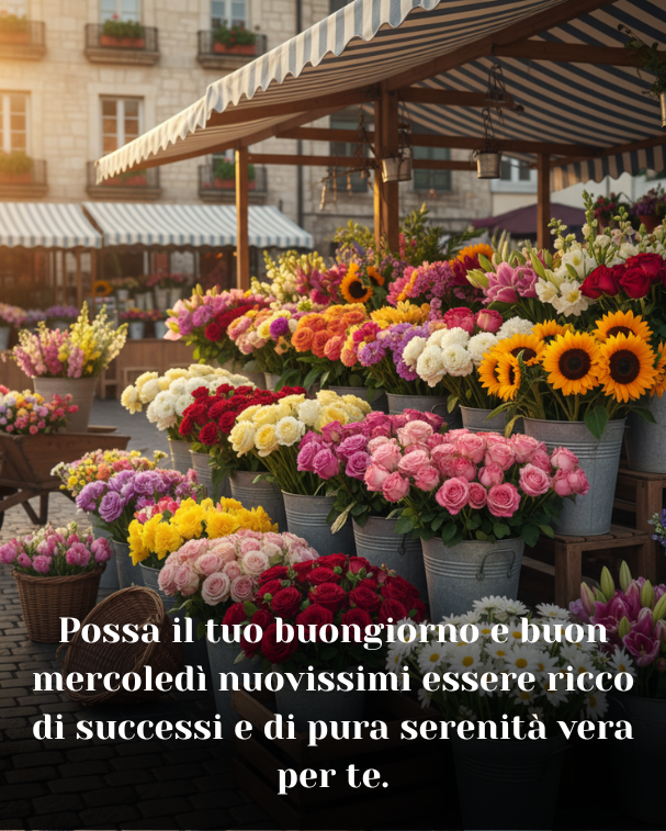 Possa il tuo buongiorno e buon mercoledì nuovissimi essere ricco di successi e di pura serenità vera per te.