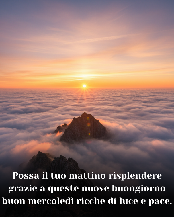 Possa il tuo mattino risplendere grazie a queste nuove buongiorno buon mercoledì ricche di luce e pace