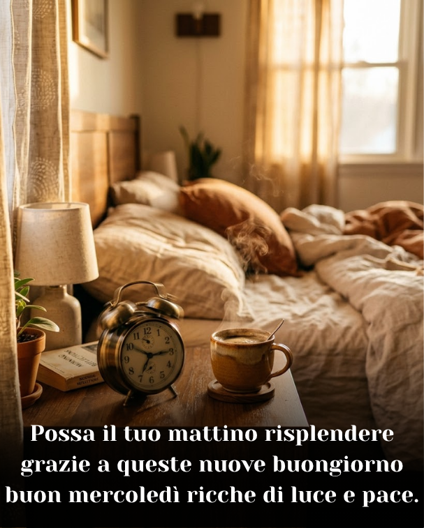 Possa il tuo mattino risplendere grazie a queste nuove buongiorno buon mercoledì ricche di luce e pace