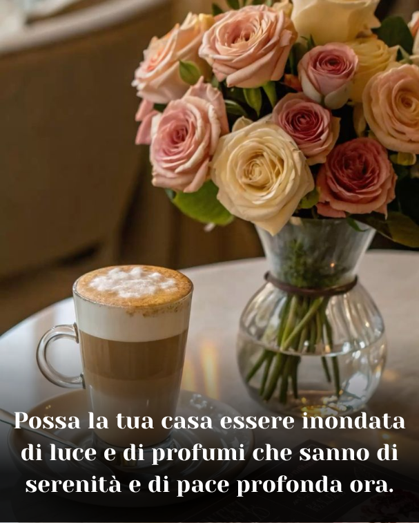 Possa la tua casa essere inondata di luce e di profumi che sanno di serenità e di pace profonda ora