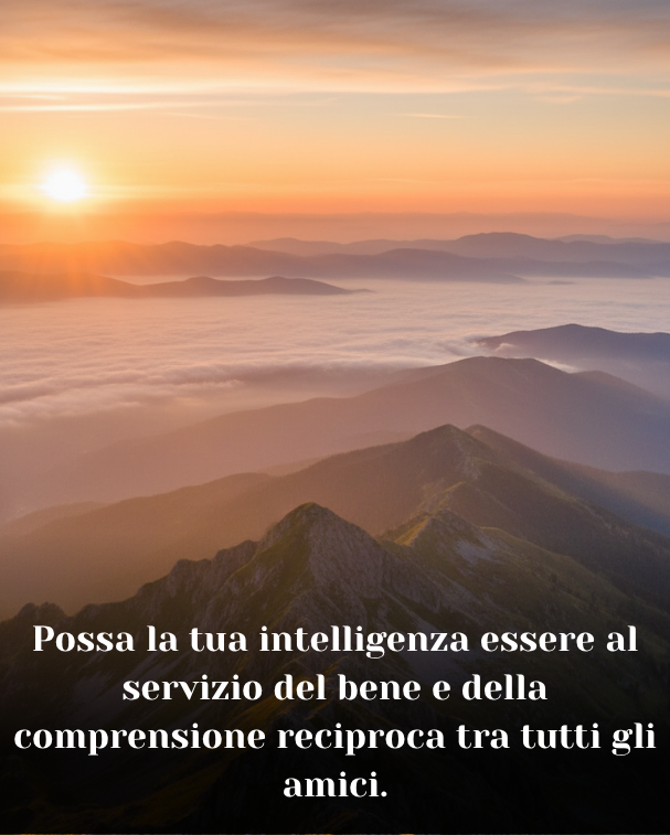 Possa la tua intelligenza essere al servizio del bene e della comprensione reciproca tra tutti gli amici
