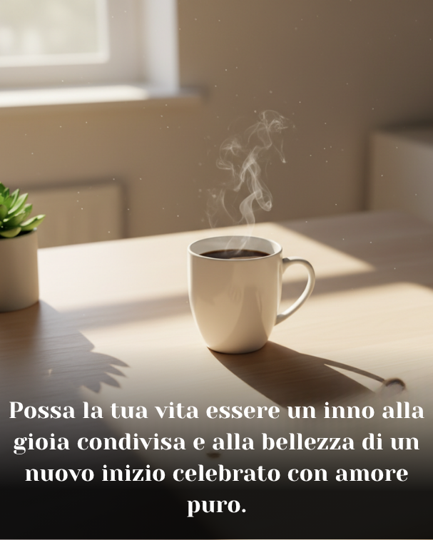 Possa la tua vita essere un inno alla gioia condivisa e alla bellezza di un nuovo inizio celebrato con amore puro