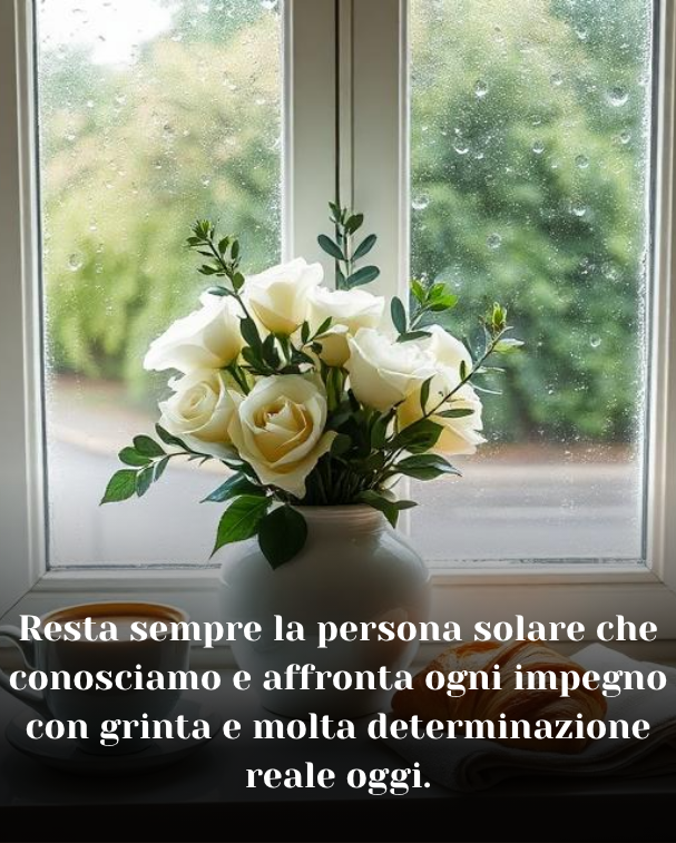 Resta sempre la persona solare che conosciamo e affronta ogni impegno con grinta e molta determinazione reale oggi.