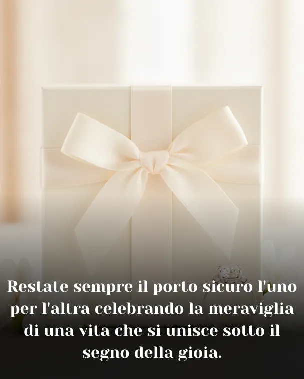 Restate sempre il porto sicuro l'uno per l'altra celebrando la meraviglia di una vita che si unisce sotto il segno della gioia.