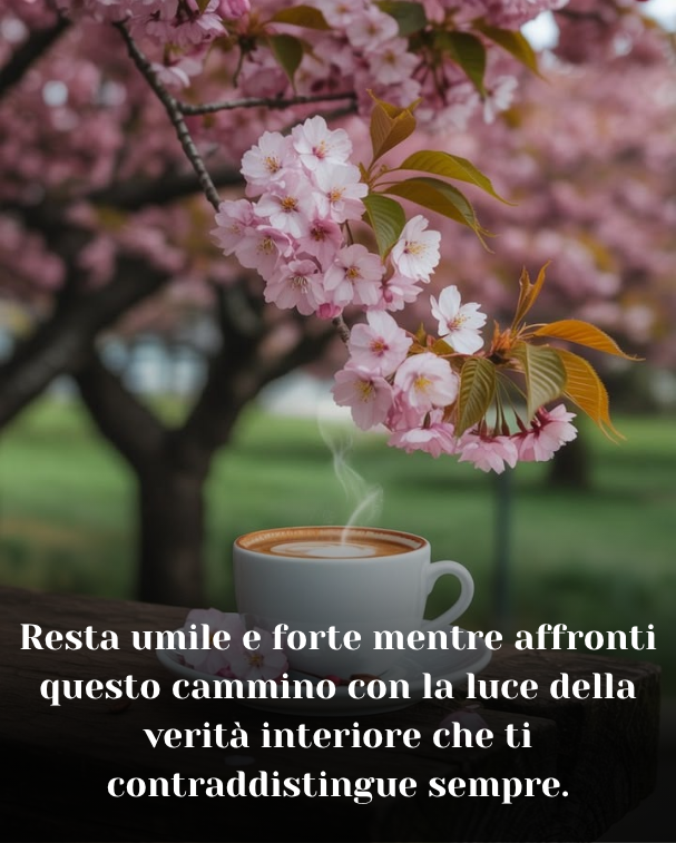 Resta umile e forte mentre affronti questo cammino con la luce della verità interiore che ti contraddistingue sempre.