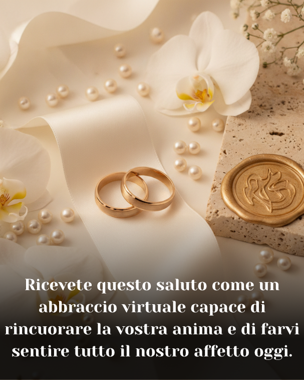 Ricevete questo saluto come un abbraccio virtuale capace di rincuorare la vostra anima e di farvi sentire tutto il nostro affetto oggi.