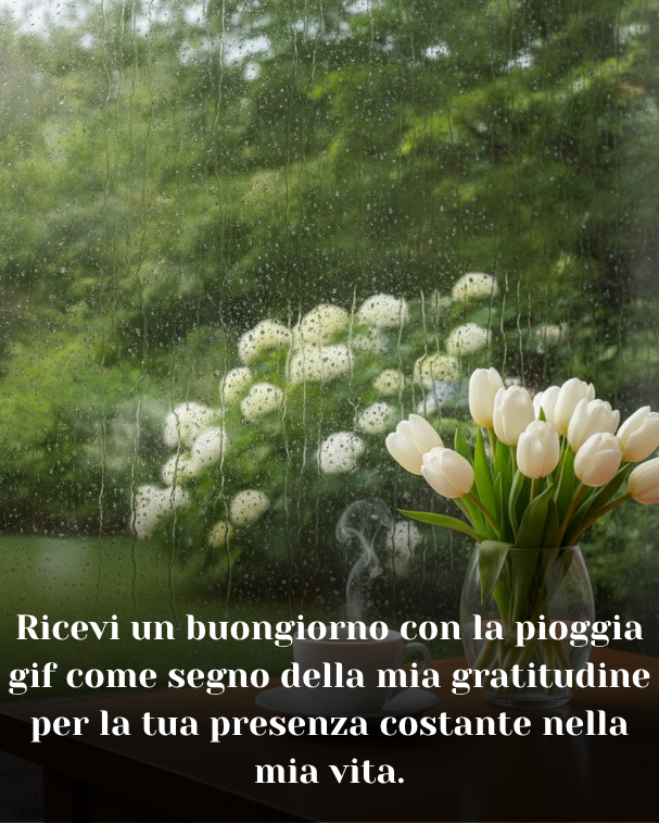 Ricevi un buongiorno con la pioggia gif come segno della mia gratitudine per la tua presenza costante nella mia vita.