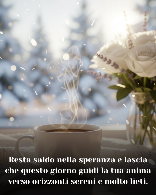 Resta saldo nella speranza e lascia che questo giorno guidi la tua anima verso orizzonti sereni e molto lieti