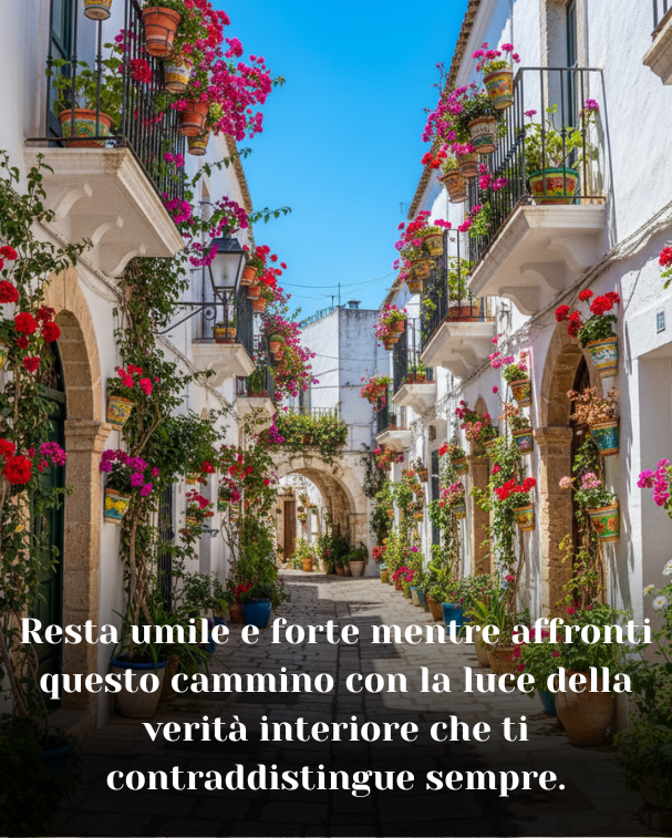Resta umile e forte mentre affronti questo cammino con la luce della verità interiore che ti contraddistingue sempre