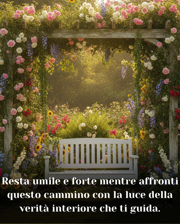 Resta umile e forte mentre affronti questo cammino con la luce della verità interiore che ti guida