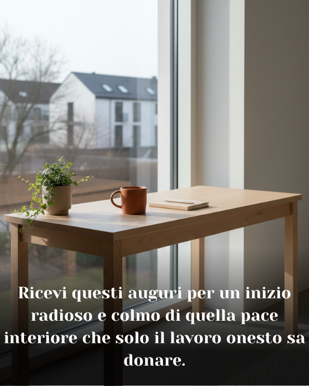 Ricevi questi auguri per un inizio radioso e colmo di quella pace interiore che solo il lavoro onesto sa donare