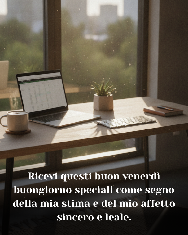 Ricevi questi buon venerdì buongiorno speciali come segno della mia stima e del mio affetto sincero e leale
