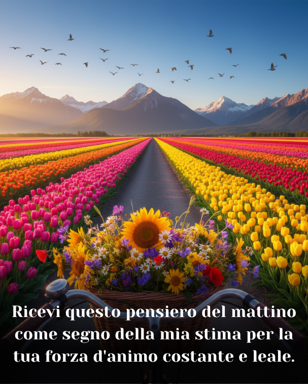 Ricevi questo pensiero del mattino come segno della mia stima per la tua forza d'animo costante e leale
