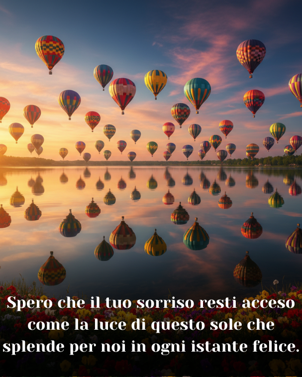 Spero che il tuo sorriso resti acceso come la luce di questo sole che splende per noi in ogni istante felice