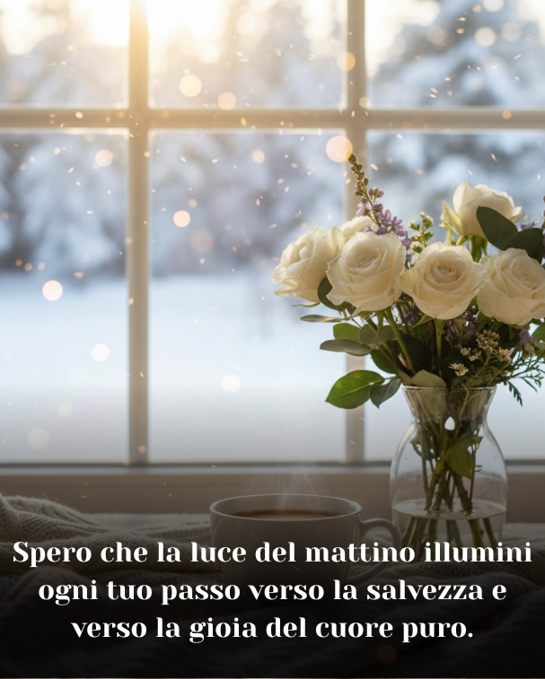 Spero che la luce del mattino illumini ogni tuo passo verso la salvezza e verso la gioia del cuore puro