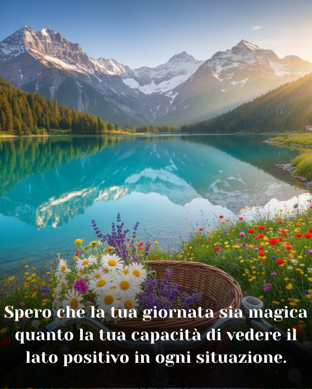 Spero che la tua giornata sia magica quanto la tua capacità di vedere il lato positivo in ogni situazione