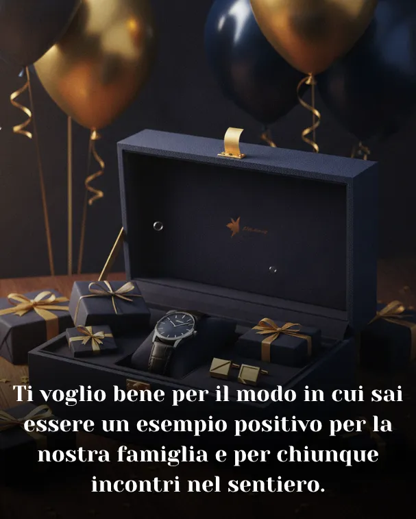 Ti voglio bene per il modo in cui sai essere un esempio positivo per la nostra famiglia e per chiunque incontri nel sentiero.
