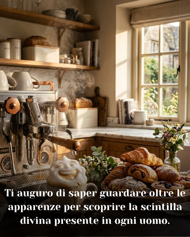 Ti auguro di saper guardare oltre le apparenze per scoprire la scintilla divina presente in ogni uomo