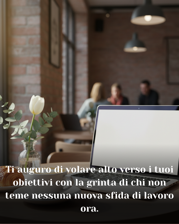 Ti auguro di volare alto verso i tuoi obiettivi con la grinta di chi non teme nessuna nuova sfida di lavoro ora