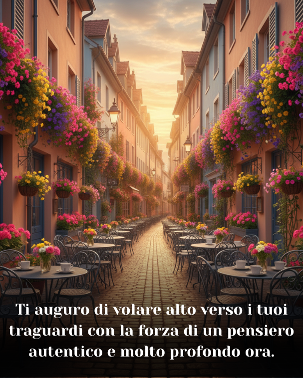 Ti auguro di volare alto verso i tuoi traguardi con la forza di un pensiero autentico e molto profondo ora
