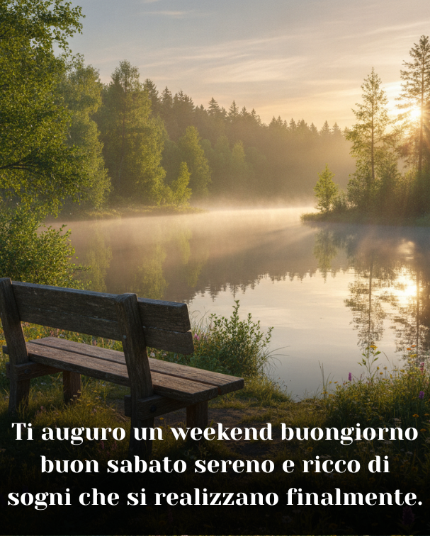 Ti auguro un weekend buongiorno buon sabato sereno e ricco di sogni che si realizzano finalmente