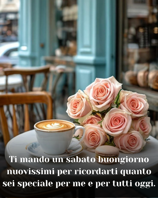 Ti mando un sabato buongiorno nuovissimi per ricordarti quanto sei speciale per me e per tutti oggi