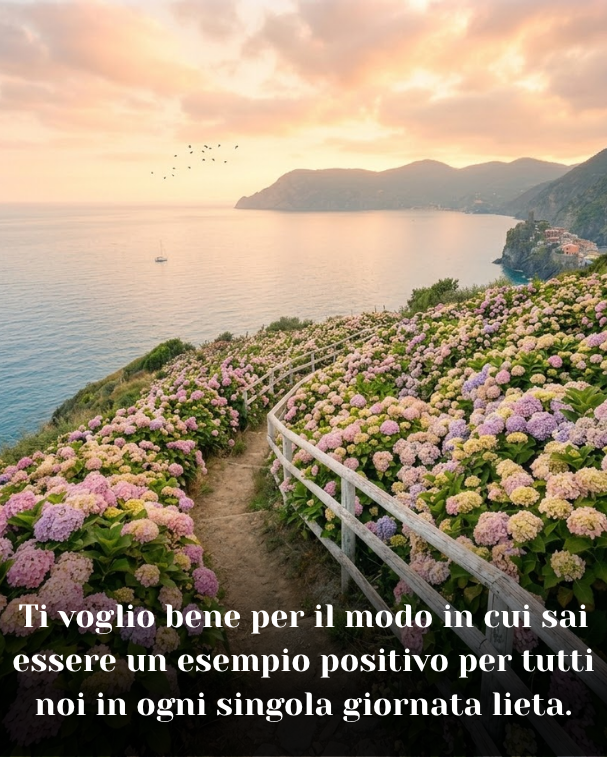 Ti voglio bene per il modo in cui sai essere un esempio positivo per tutti noi in ogni singola giornata lieta