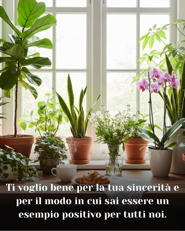 Ti voglio bene per la tua sincerità e per il modo in cui sai essere un esempio positivo per tutti noi