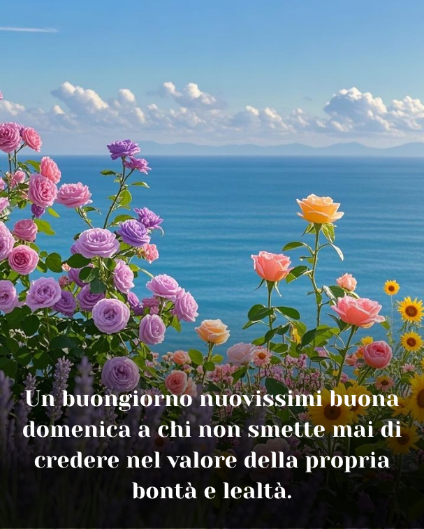 Un buongiorno nuovissimi buona domenica a chi non smette mai di credere nel valore della propria bontà e lealtà.