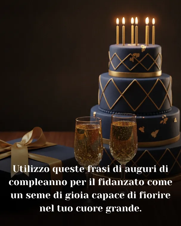 Utilizzo queste frasi di auguri di compleanno per il fidanzato come un seme di gioia capace di fiorire nel tuo cuore grande.