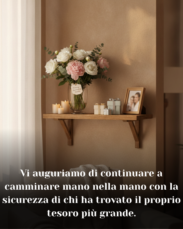 Vi auguriamo di continuare a camminare mano nella mano con la sicurezza di chi ha trovato il proprio tesoro più grande.