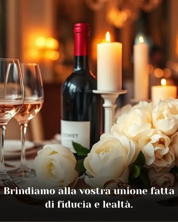 Brindiamo alla vostra unione fatta di fiducia e lealtà
