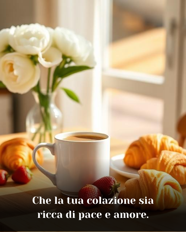 Che la tua colazione sia ricca di pace e amore