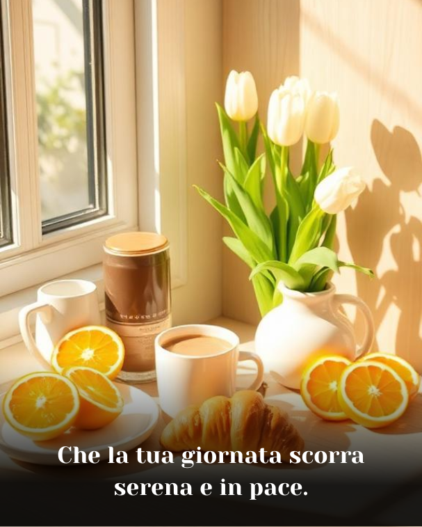 Che la tua giornata scorra serena e in pace