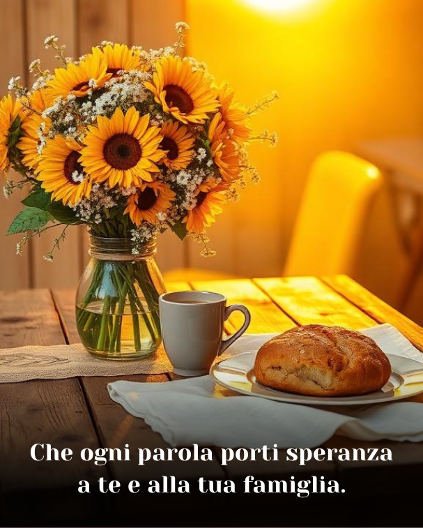 Che ogni parola porti speranza a te e alla tua famiglia