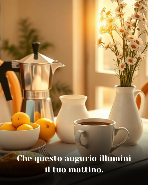 Che questo augurio illumini il tuo mattino