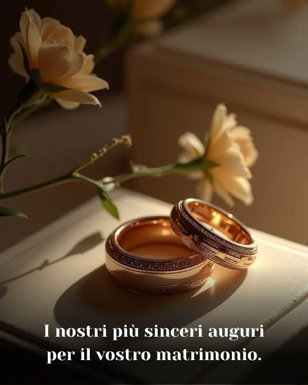I nostri più sinceri auguri per il vostro matrimonio