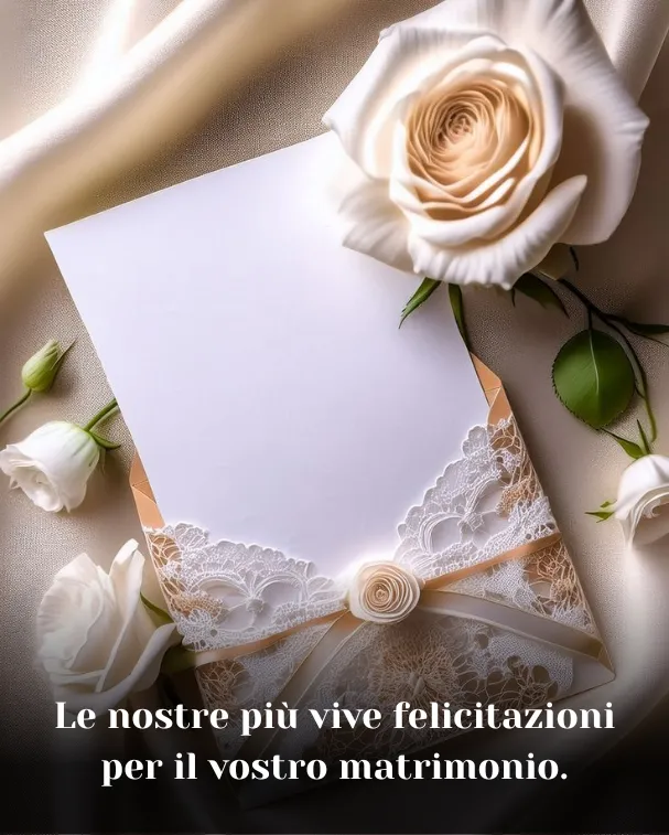 Le nostre più vive felicitazioni per il vostro matrimonio