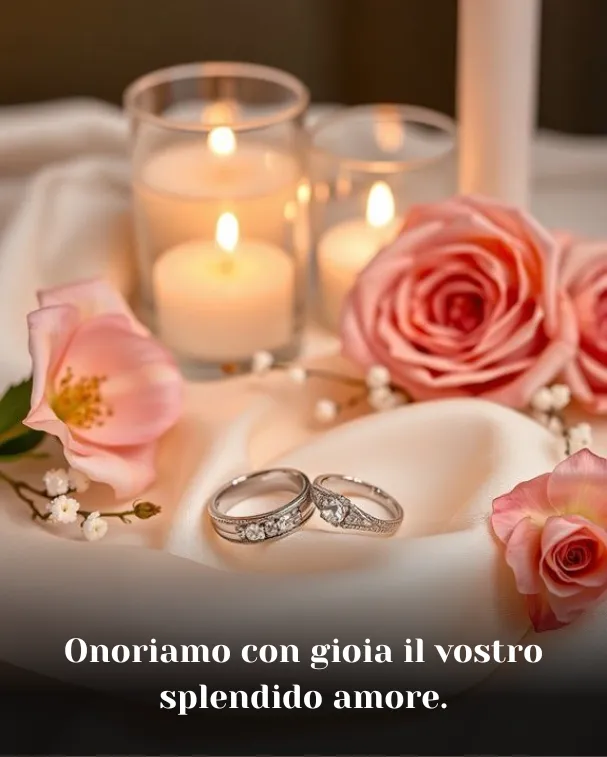 Onoriamo con gioia il vostro splendido amore