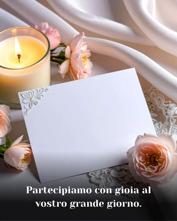 Partecipiamo con gioia al vostro grande giorno