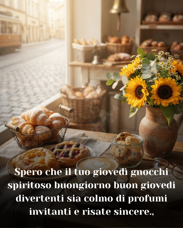 Spero che il tuo giovedì gnocchi spiritoso buongiorno buon giovedi divertenti sia colmo di profumi invitanti e risate sincere.,