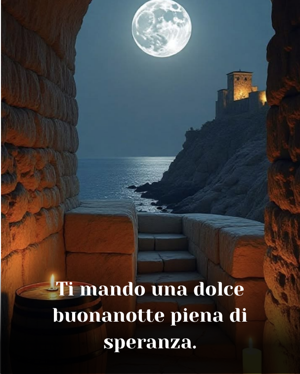 Ti mando una dolce buonanotte piena di speranza