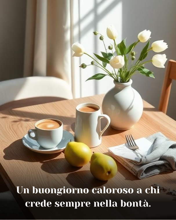Un buongiorno caloroso a chi crede sempre nella bontà