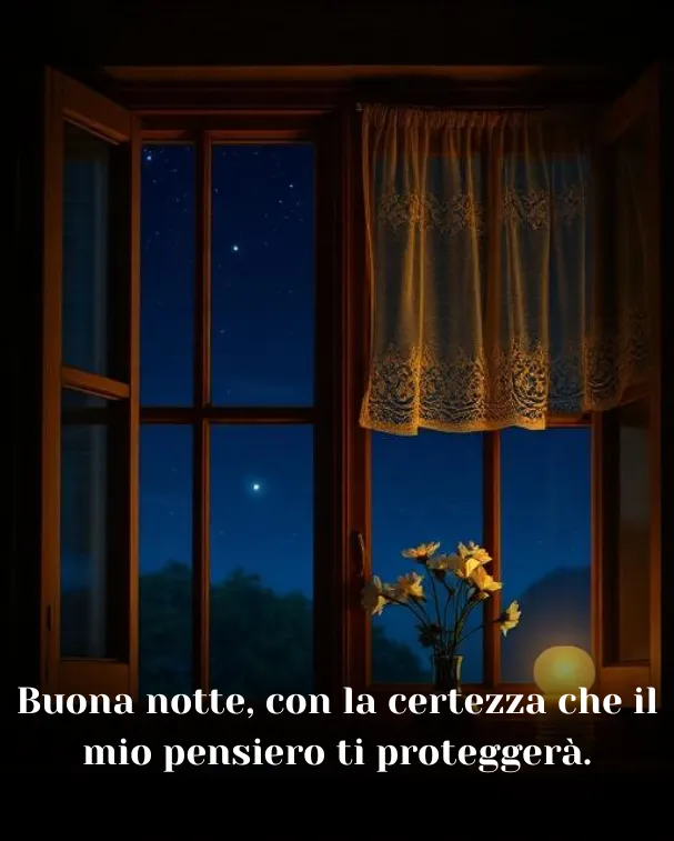 Buona notte, con la certezza che il mio pensiero ti proteggerà