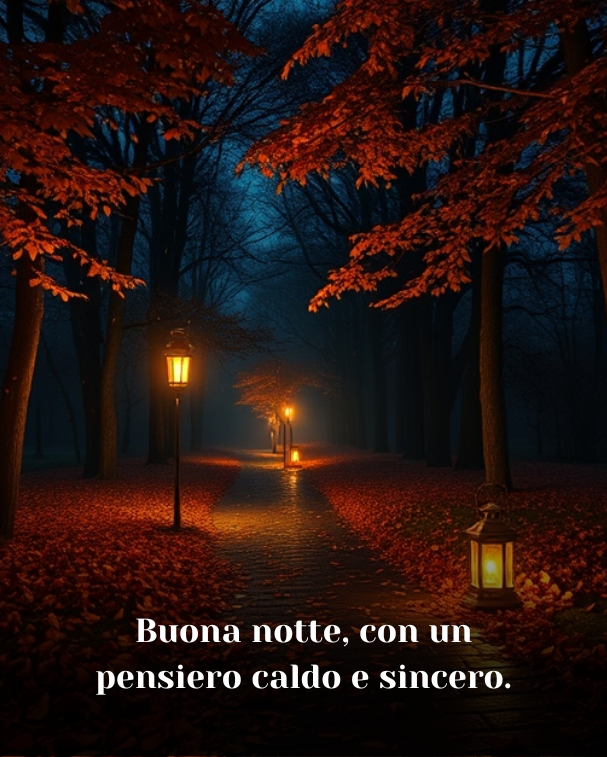 Buona notte, con un pensiero caldo e sincero